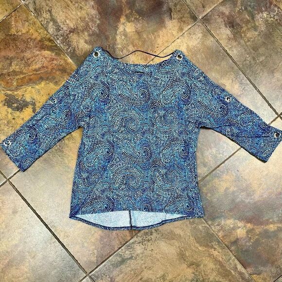 Cable & Gauge Polka Dot Paisley Blouse - Picture 3 of 9